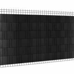 Lamelles occultantes PVC noir 35m pour grillage rigide*IDMarket Online