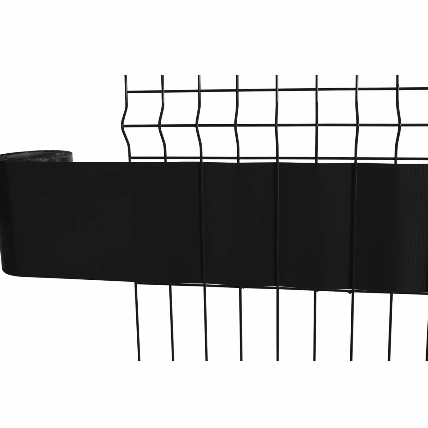 Lamelles occultantes PVC noir 35m pour grillage rigide*IDMarket Online