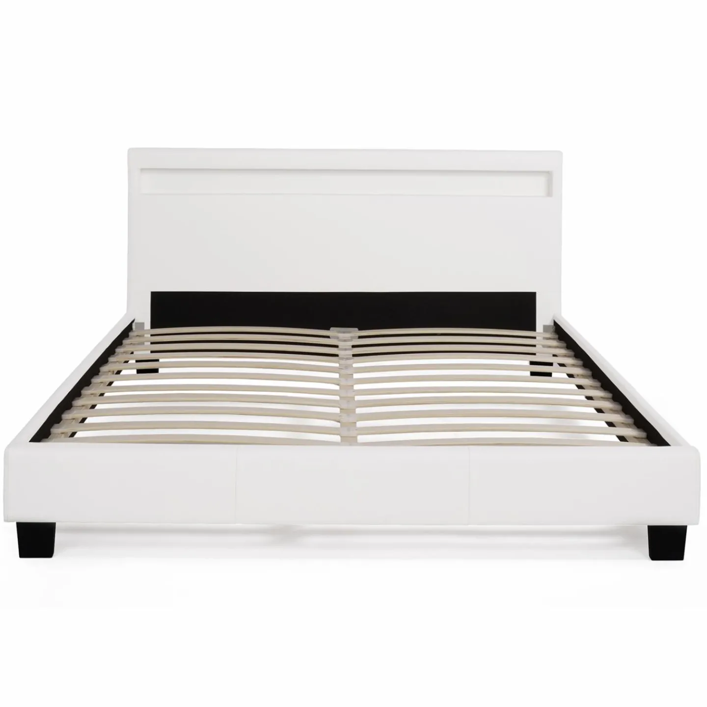 Lit avec LED 140x190 cm blanc*IDMarket New