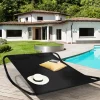 Lit bain de soleil double en toile noire*IDMarket Hot