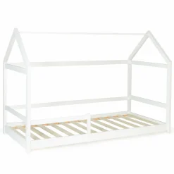 Lit cabane enfant blanc 90 x 190 cm style scandinave*IDMarket