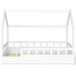Lit cabane enfant blanc 80 x 160 cm*IDMarket Best
