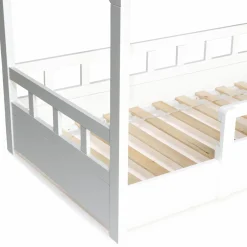 Lit cabane enfant blanc 80 x 160 cm*IDMarket Best