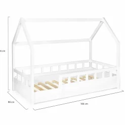 Lit cabane enfant blanc 80 x 160 cm*IDMarket Best