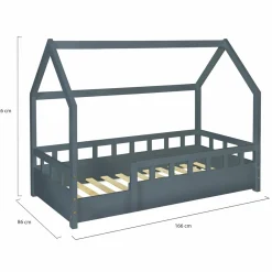Lit cabane gris*IDMarket Best