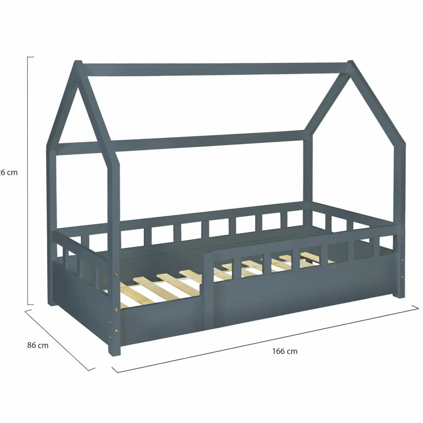 Lit cabane gris*IDMarket Best