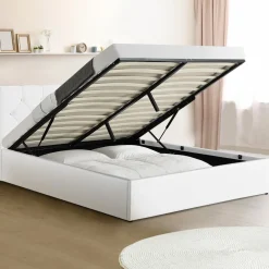 Lit coffre blanc 140x190 cm*IDMarket Sale