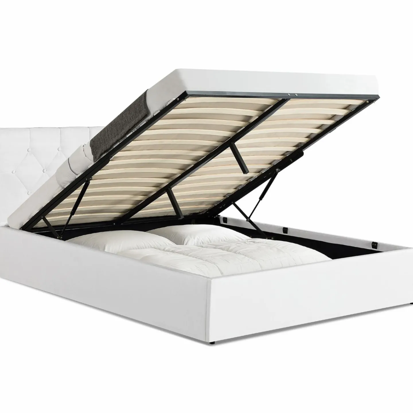 Lit coffre blanc 140x190 cm*IDMarket Sale