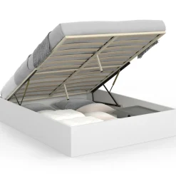 Lit coffre double avec sommier 160 x 200 cm blanc*IDMarket Outlet