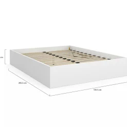 Lit coffre double avec sommier 160 x 200 cm blanc*IDMarket Outlet