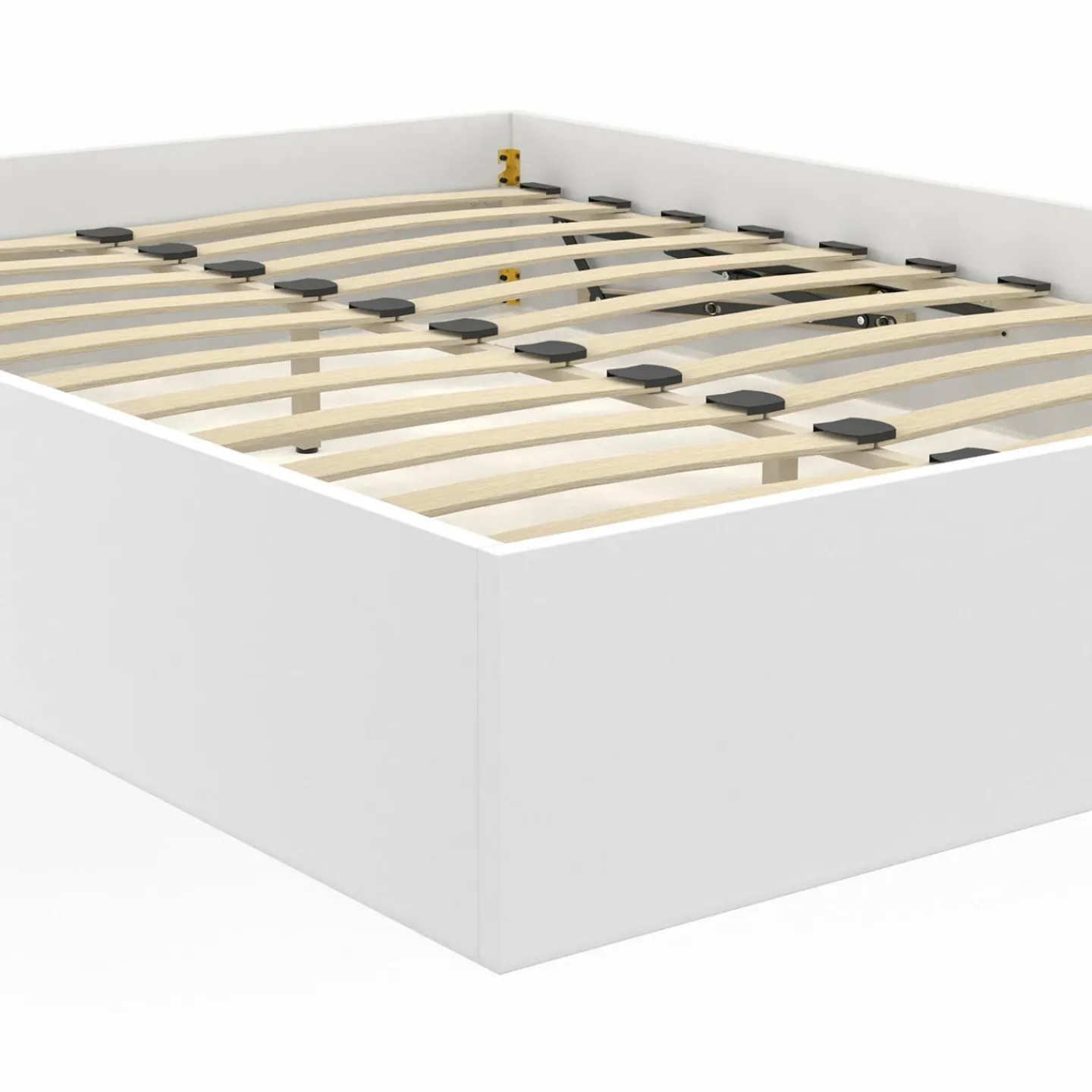 Lit coffre double avec sommier 160 x 200 cm blanc*IDMarket Outlet