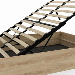 Lit coffre double avec tête de lit et sommier*IDMarket New