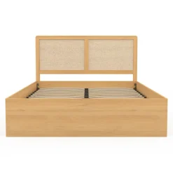 Lit coffre double avec tête de lit cannage*IDMarket Clearance