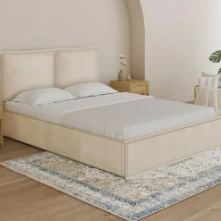 Lit coffre double beige 140 x 190*IDMarket Discount