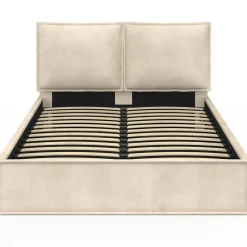 Lit coffre double beige 140 x 190*IDMarket Discount