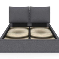 Lit coffre double gris 140 x 190*IDMarket Hot