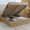 Lit coffre double SANDSIDE avec sommier 140 x 190 cm hêtre*IDMarket Hot