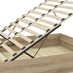 Lit coffre double SANDSIDE avec sommier 140 x 190 cm hêtre*IDMarket Hot
