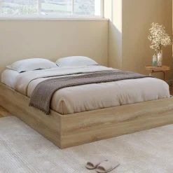 Lit coffre double SANDSIDE avec sommier 140 x 190 cm hêtre*IDMarket Hot