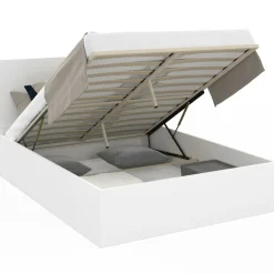 Lit coffre double 140x190 cm coloris blanc*IDMarket Outlet