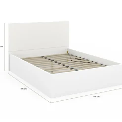Lit coffre double 140x190 cm coloris blanc*IDMarket Outlet
