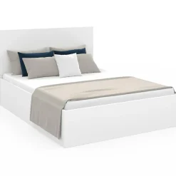 Lit coffre double 140x190 cm coloris blanc*IDMarket Outlet