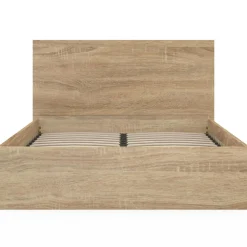 Lit coffre double 140x190 cm coloris bois*IDMarket New