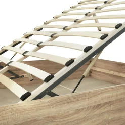Lit coffre double 140x190 cm coloris bois*IDMarket New