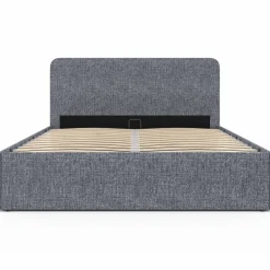 Lit coffre 140x190 cm gris anthracite*IDMarket New