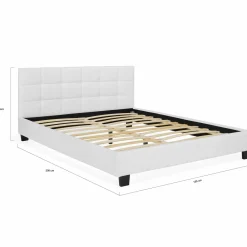 Lit double avec sommier PVC blanc 160x200cm*IDMarket Sale