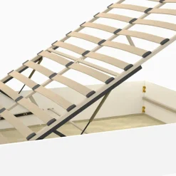 Lit double coffre 140x190 cm avec sommier blanc*IDMarket Clearance