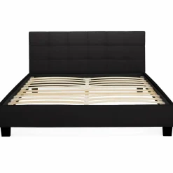 Lit double noir 140x190cm avec tête de lit*IDMarket Best