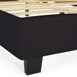 Lit double noir 140x190cm avec tête de lit*IDMarket Best