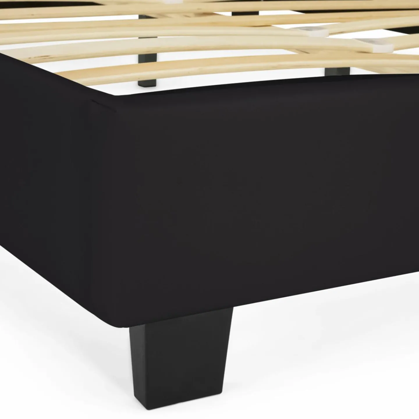 Lit double noir 140x190cm avec tête de lit*IDMarket Best