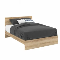 Lit double 140x190 cm avec sommier et tête de lit en bois*IDMarket Clearance