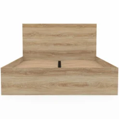 Lit double 140x190 cm avec sommier et tête de lit en bois*IDMarket Clearance