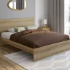 Lit double 160x200 cm avec tête de lit et sommier hêtre*IDMarket Clearance