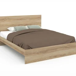 Lit double 160x200 cm avec tête de lit et sommier hêtre*IDMarket Clearance