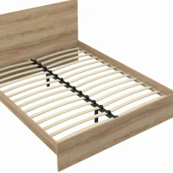 Lit double 160x200 cm avec tête de lit et sommier hêtre*IDMarket Clearance