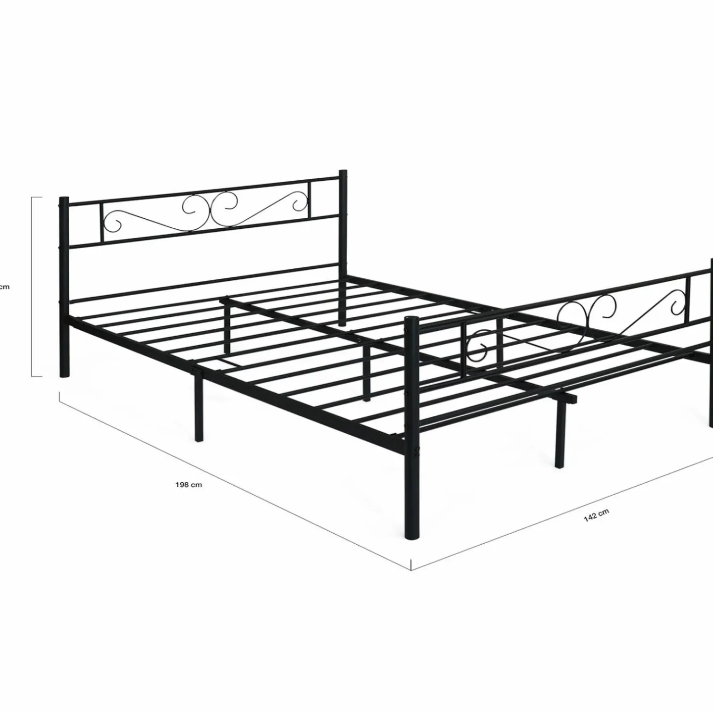 Lit en métal 140 x 190 cm avec sommier*IDMarket Sale