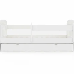 Lit enfant blanc avec tiroir de rangement sommier et barrières*IDMarket Online