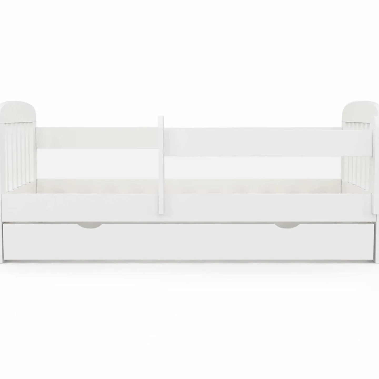 Lit enfant blanc avec tiroir de rangement sommier et barrières*IDMarket Online