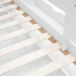 Lit enfant blanc avec tiroir de rangement sommier et barrières*IDMarket Online