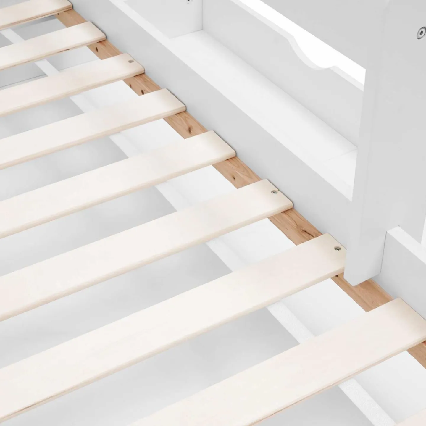 Lit enfant blanc avec tiroir de rangement sommier et barrières*IDMarket Online