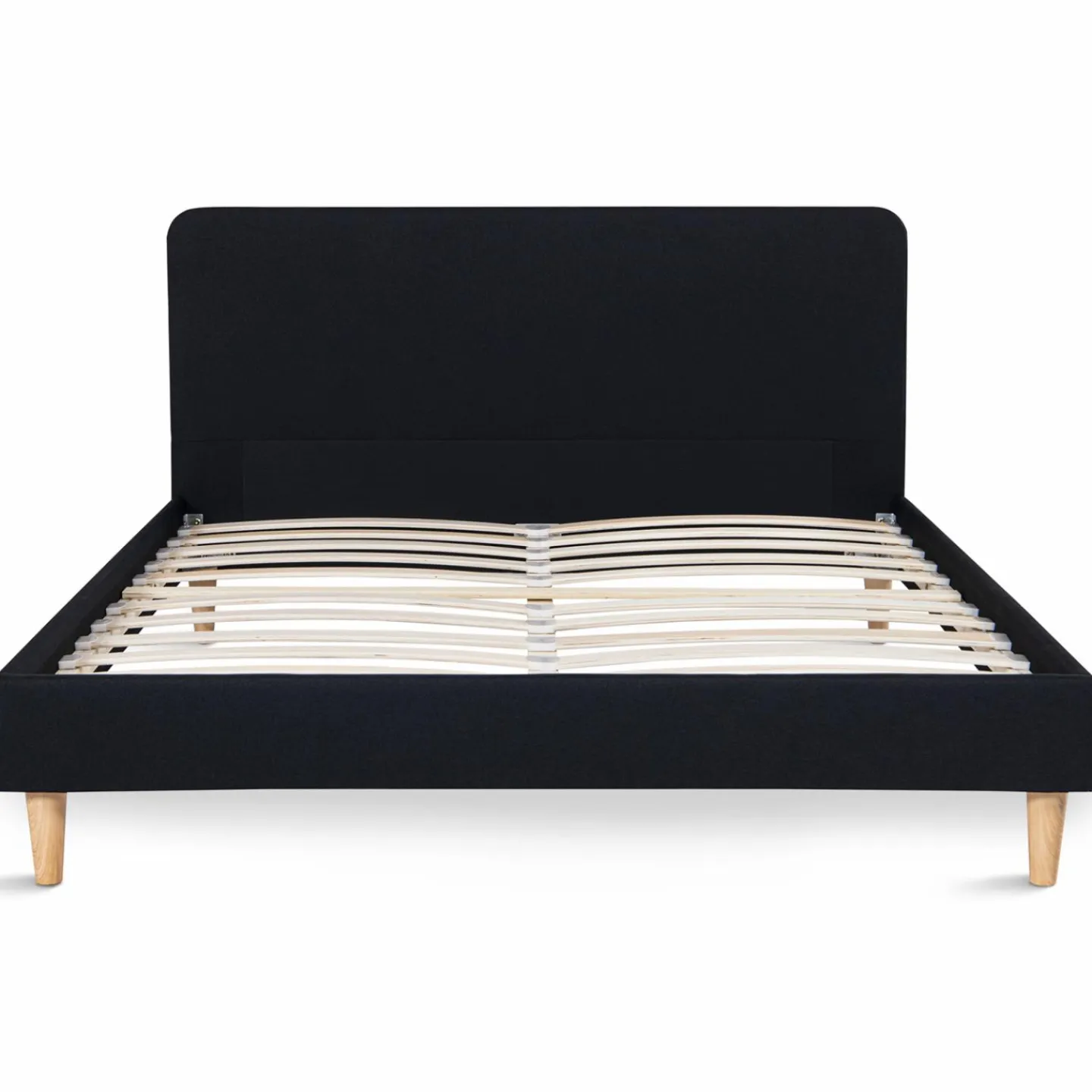 Lit scandinave noir 2 places 140x190 cm*IDMarket New