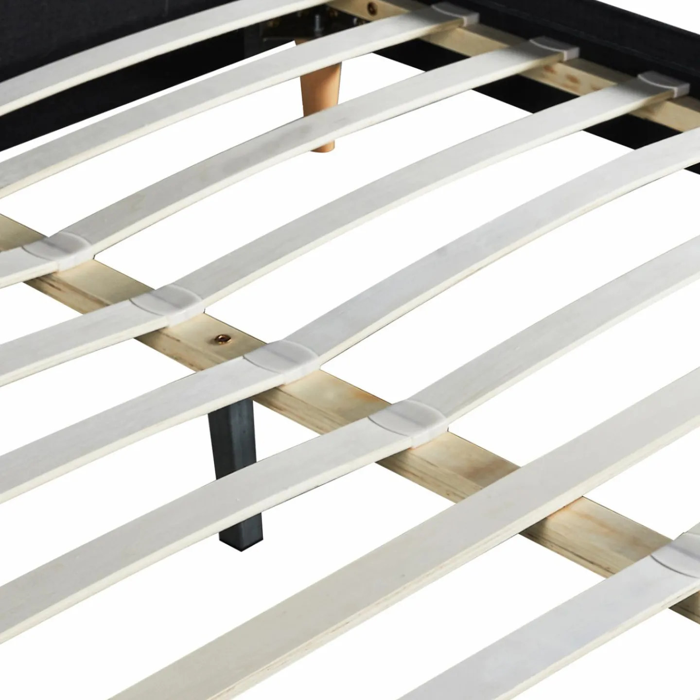 Lit scandinave noir 2 places 140x190 cm*IDMarket New