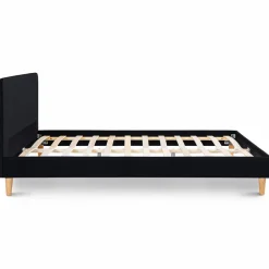 Lit scandinave noir 2 places 140x190 cm*IDMarket New