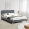 Lit scandinave 140x190 cm gris*IDMarket Outlet