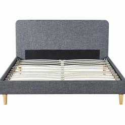 Lit scandinave 140x190 cm gris*IDMarket Outlet