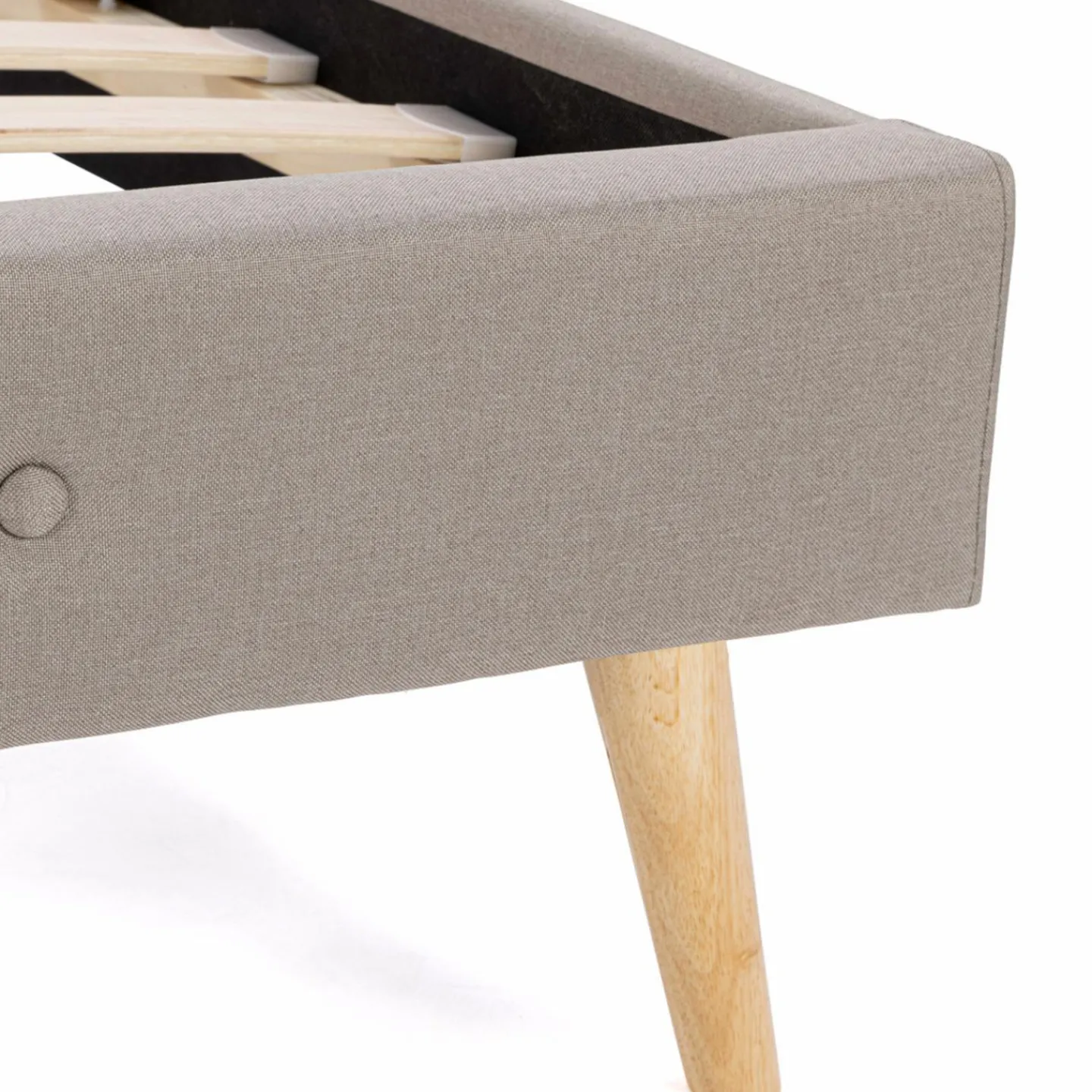 Lit style scandinave 140 x 190 cm beige effet lin*IDMarket Clearance